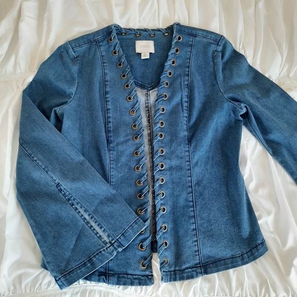 GUESS Boho Bell Sleeved Jean Jacket | Size Small - Picture 3 of 6